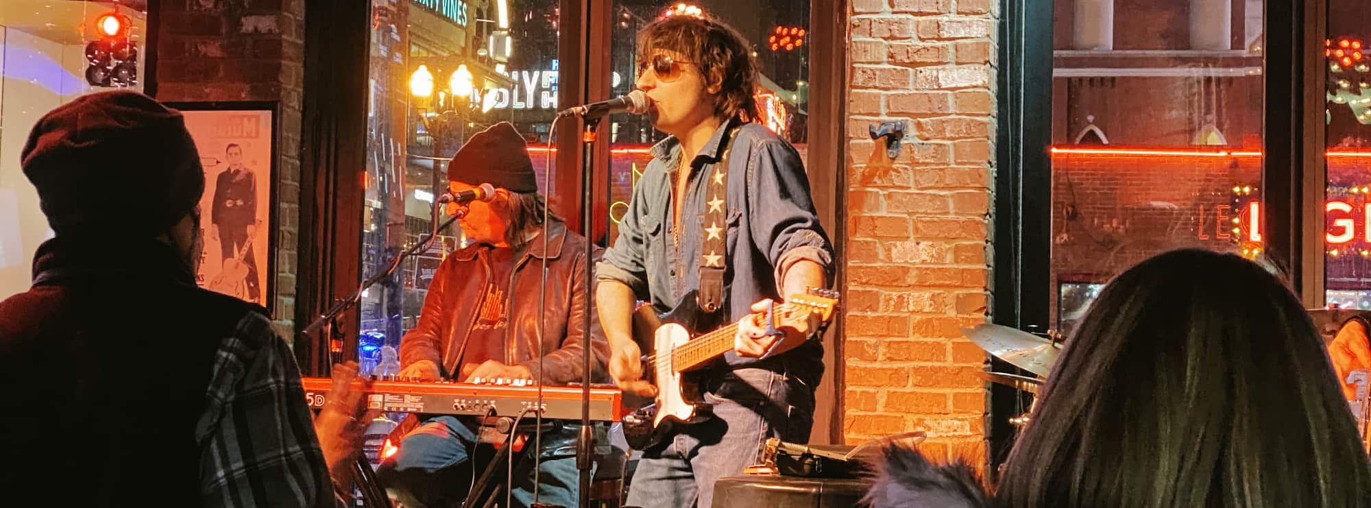 bar singer on guitar in Las Vegas